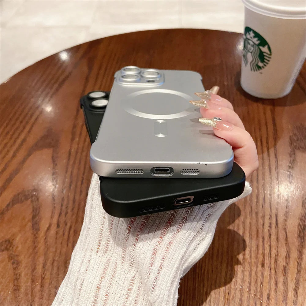 Funda magnética mate sin marco para iPhone