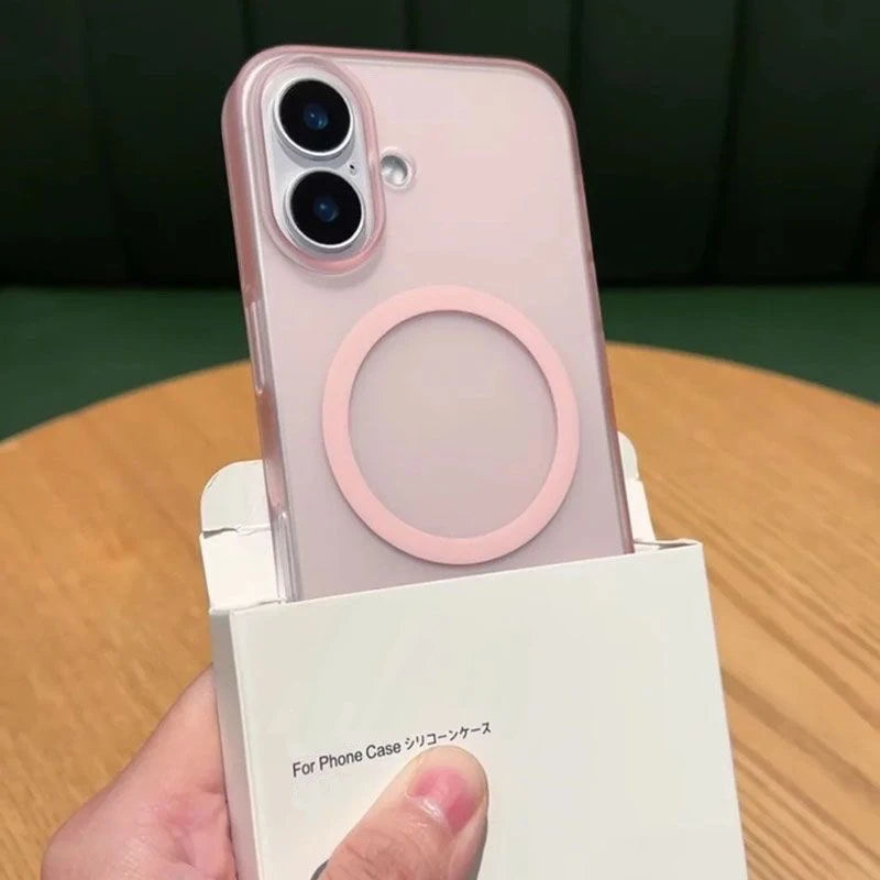Funda magnética translúcida mate ultra fina para iPhone