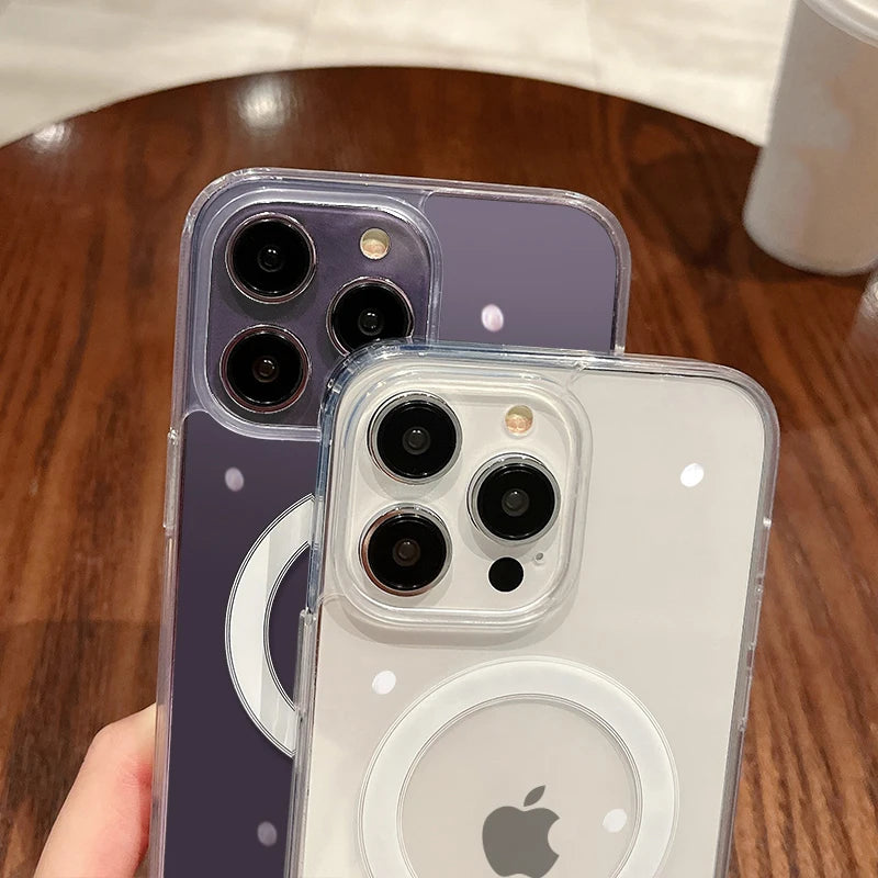 Magnetic Clear Shockproof Acrylic Case for iPhone