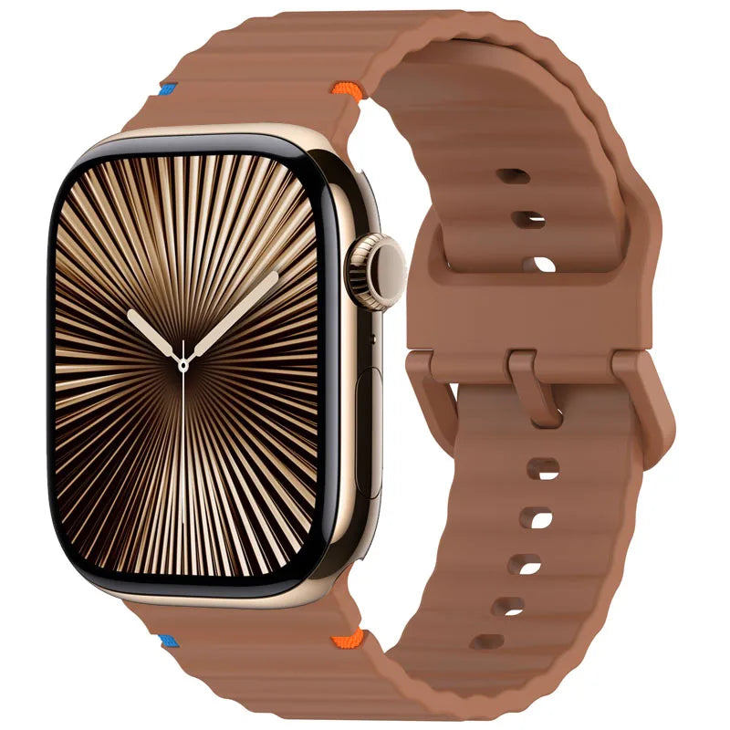 Correa deportiva de silicona con diseño ondulado para Apple Watch