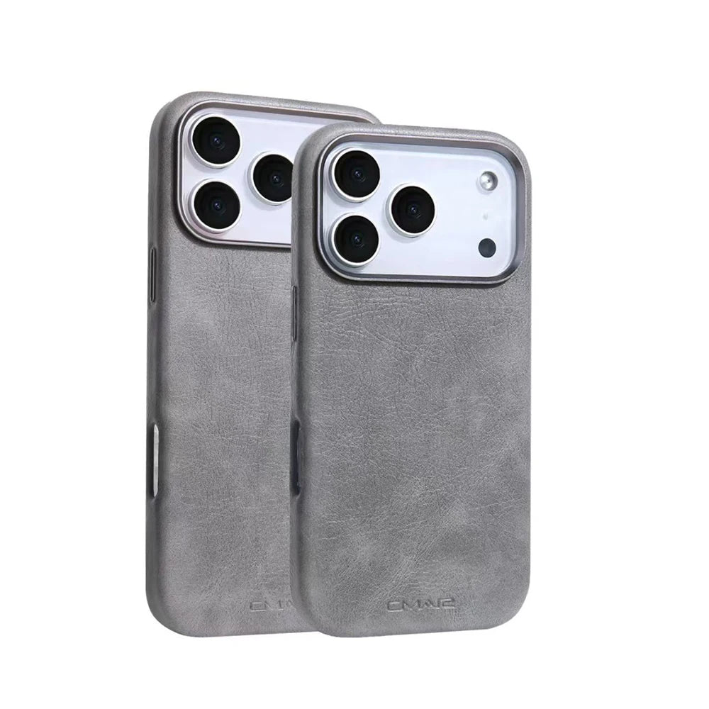 Funda de piel con textura magnética para iPhone