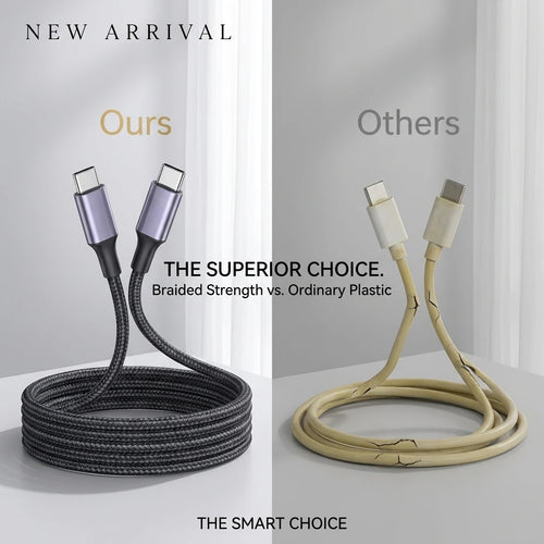 Cable de carga rápida USB-C a USB-C trenzado