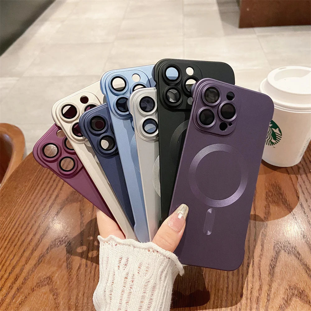 Funda magnética mate sin marco para iPhone