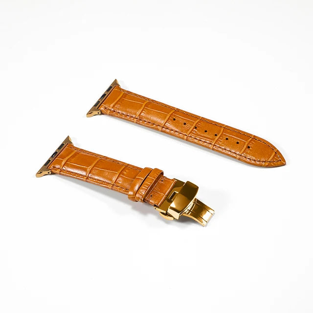 Correa de cuero con grabado de cocodrilo para Apple Watch