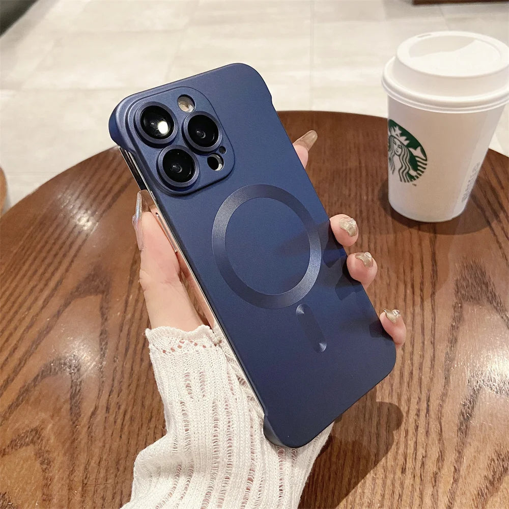Funda magnética mate sin marco para iPhone