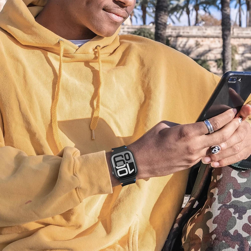 Correa deportiva de silicona con diseño ondulado para Apple Watch