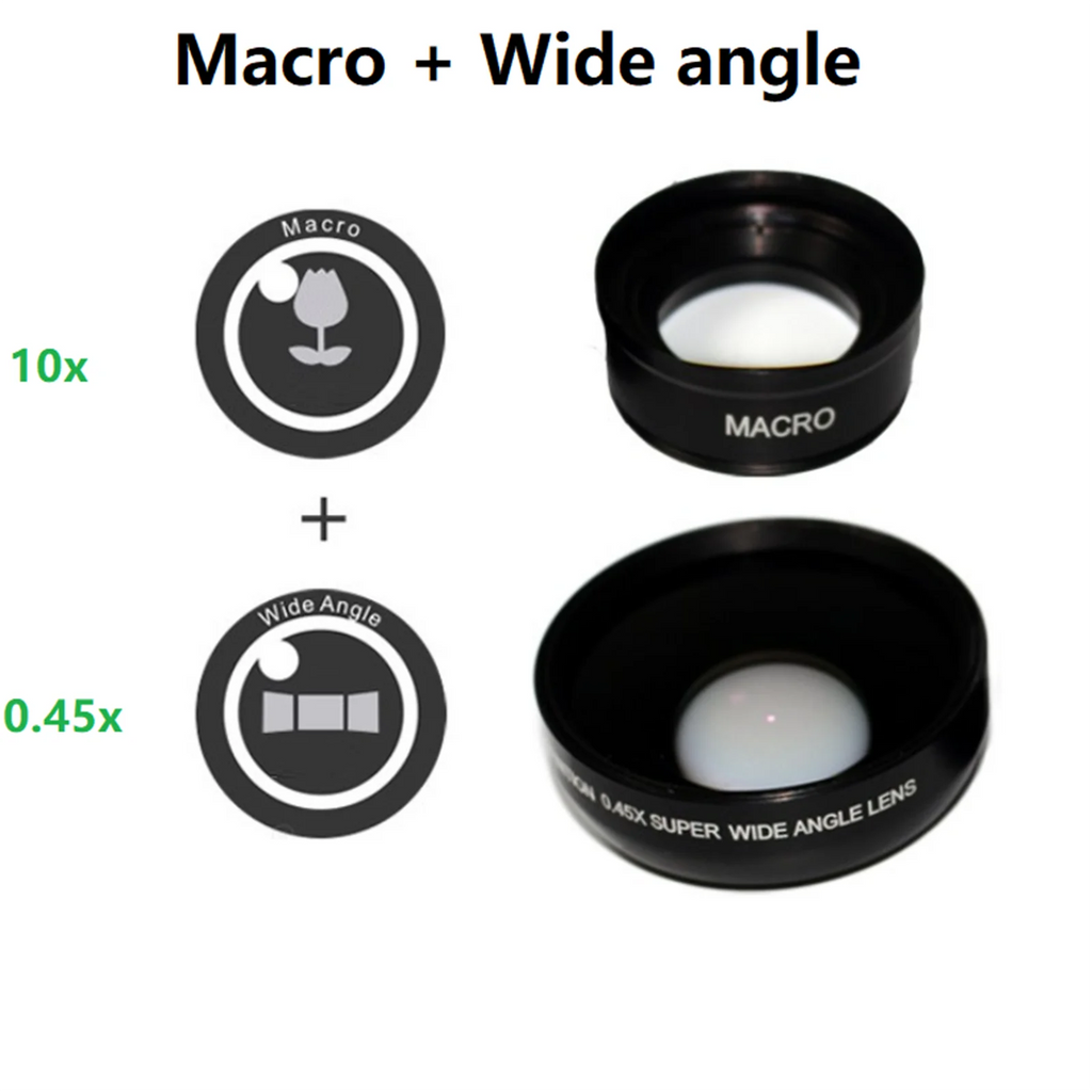 Universal 2-in-1 HD Wide-Angle & Macro Phone Lens Kit