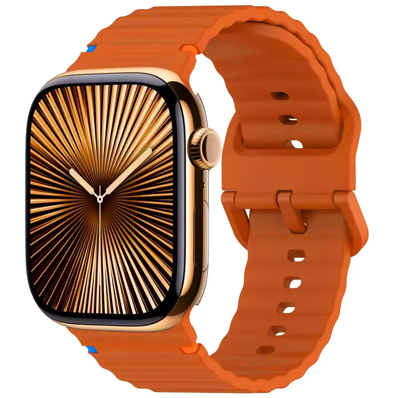 Correa deportiva de silicona con diseño ondulado para Apple Watch