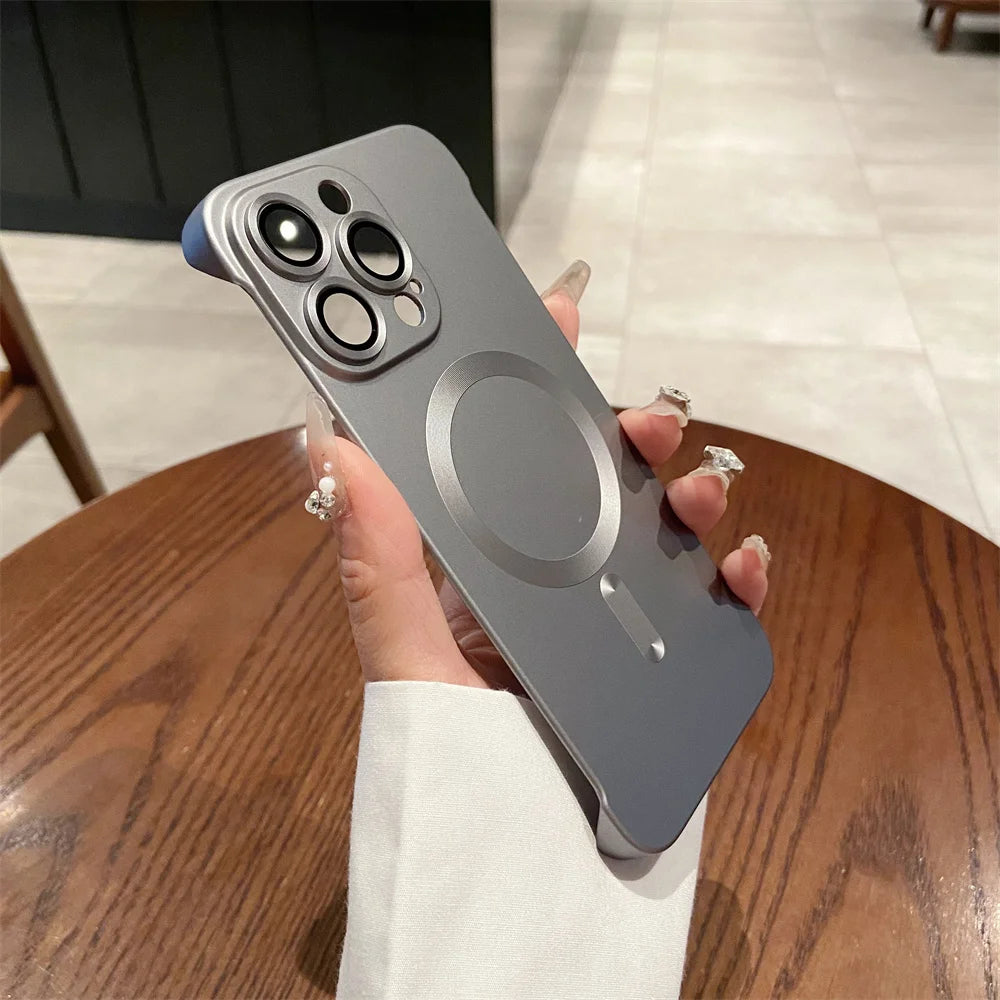 Funda magnética mate sin marco para iPhone