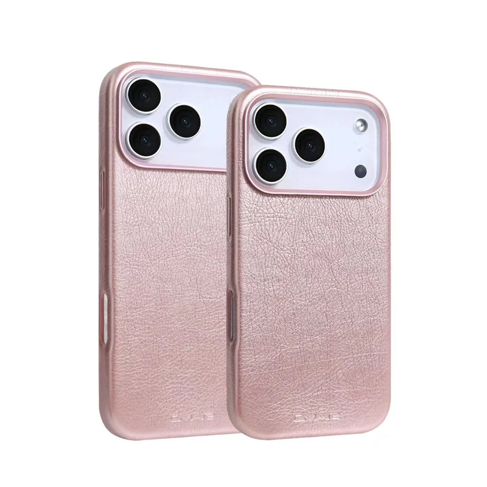 Funda de piel con textura magnética para iPhone