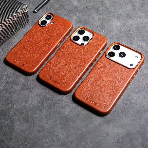 Funda de piel con textura magnética para iPhone