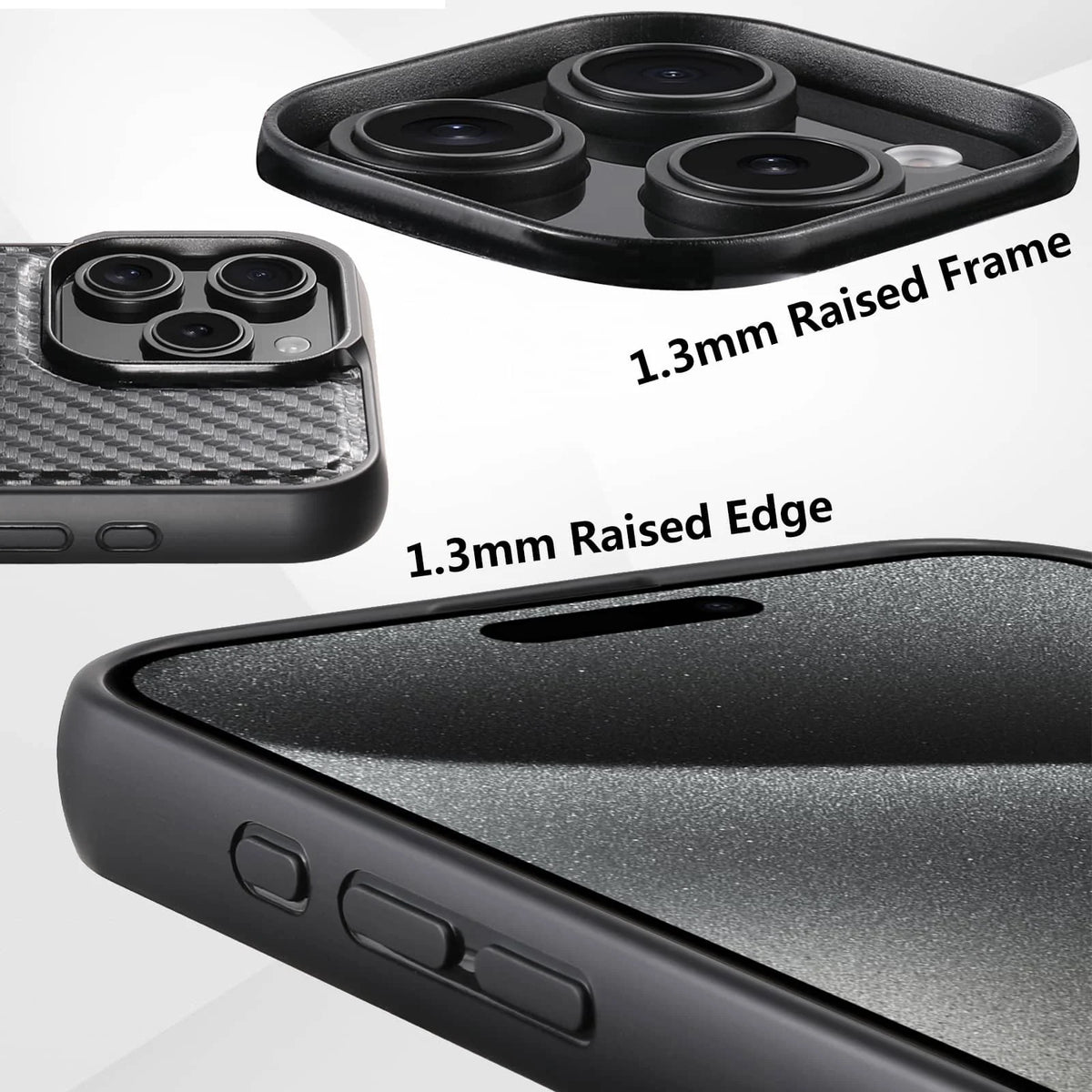 Funda con soporte magnético de fibra de carbono para iPhone