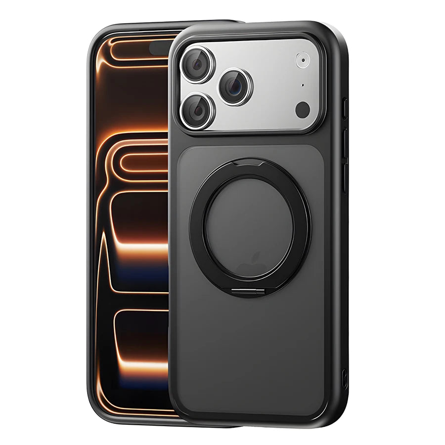 Funda con soporte magnético giratorio para iPhone