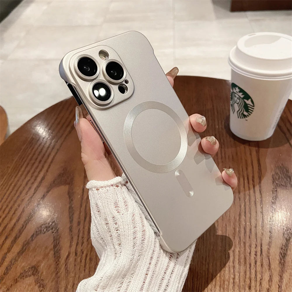 Funda magnética mate sin marco para iPhone
