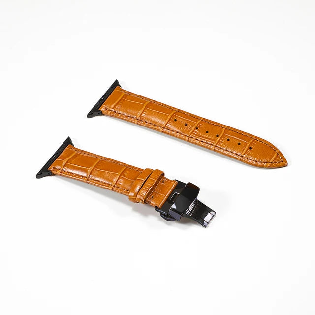 Crocodile Embossed Leather Apple Watch Band