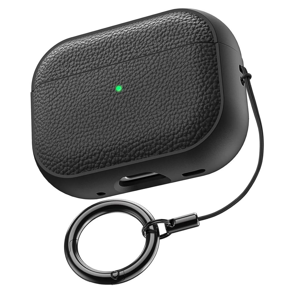 Leather-Texture AirPods Case with Lanyard