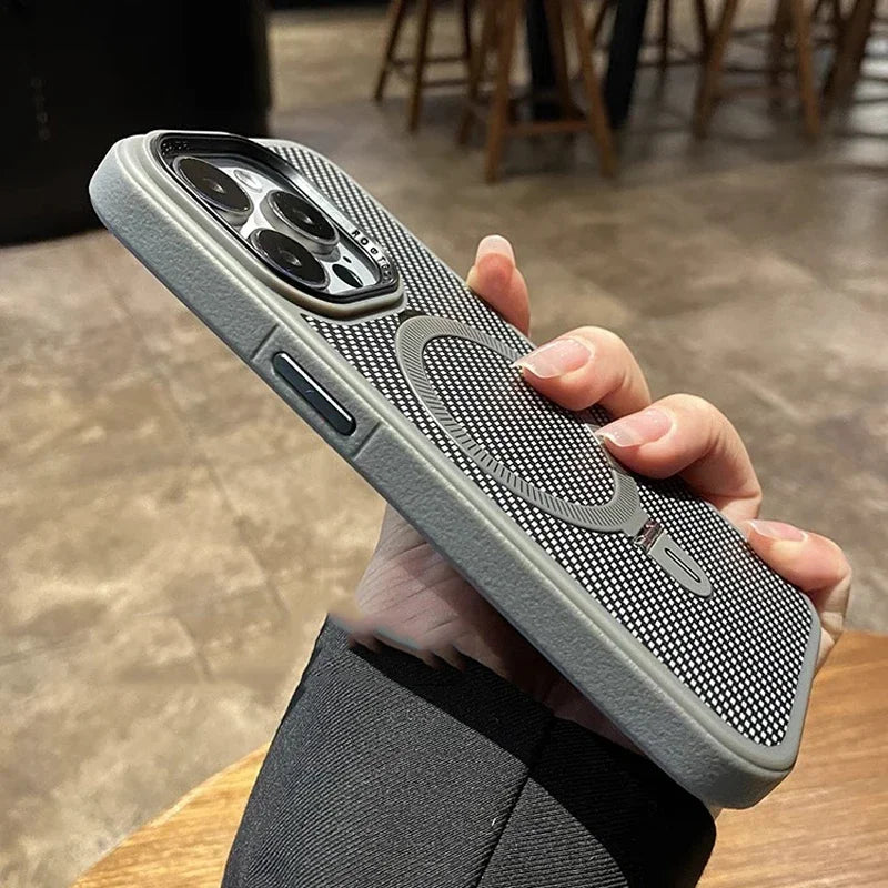 Titanium Gold Carbon Fiber Magnetic Kickstand Case