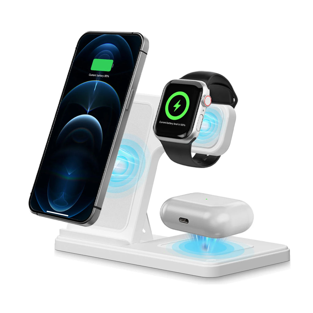 Foldable 3-in-1 Magnetic Fast Wireless Charging Station
