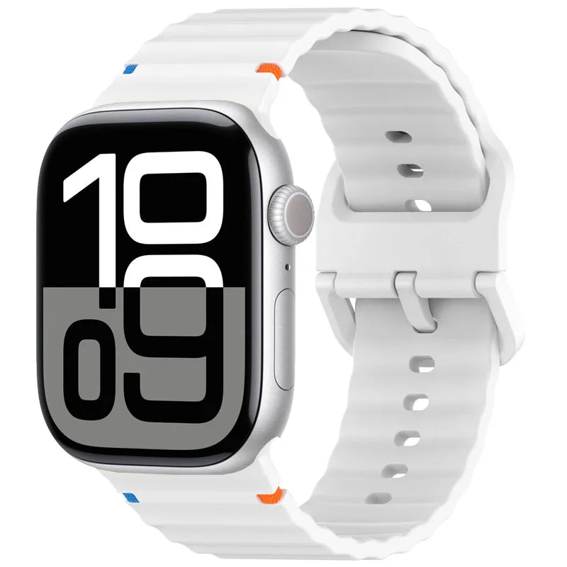Correa deportiva de silicona con diseño ondulado para Apple Watch