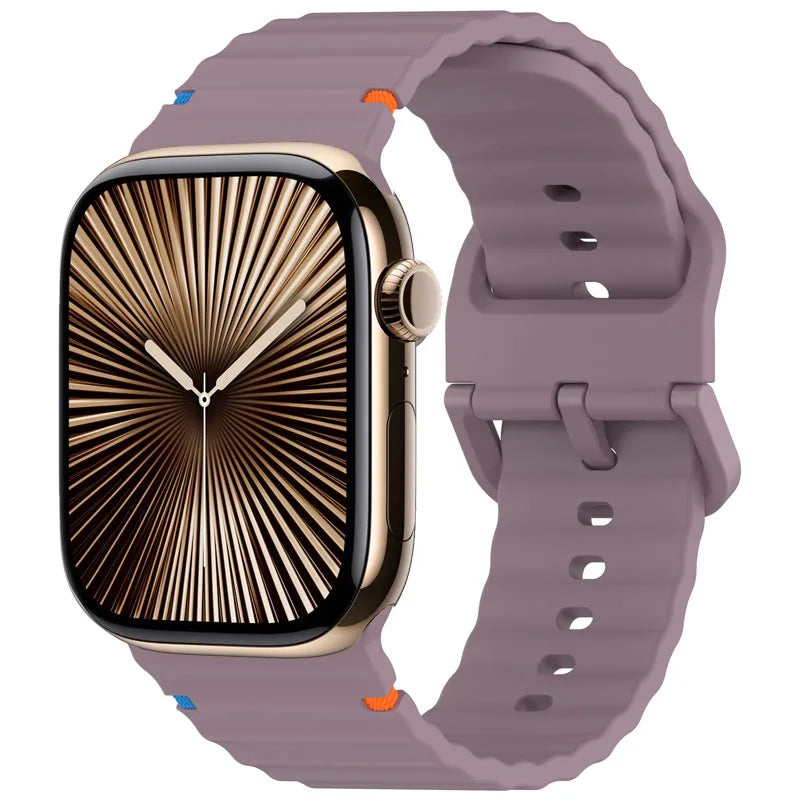Correa deportiva de silicona con diseño ondulado para Apple Watch